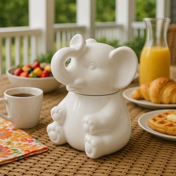 HIC Kitchen Elephant Sugar Creamer Set Porcelain Drip Free-4