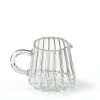 Loscarol Glass Creamer Pitcher Set Clear Wave Design 6oz-5