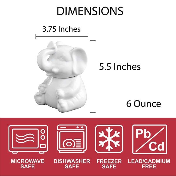 HIC Kitchen Elephant Sugar Creamer Set Porcelain Drip Free-6