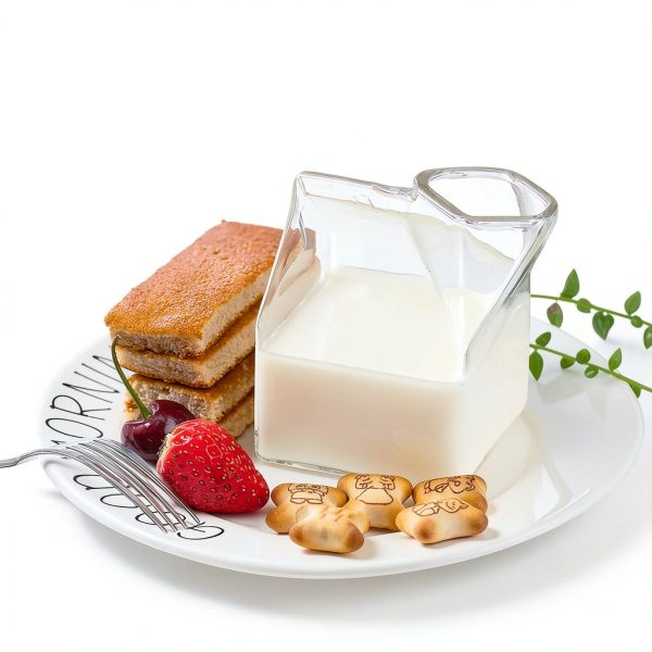 WUWEOT Glass Creamer Cups Clear Durable 12 Ounce Set-1