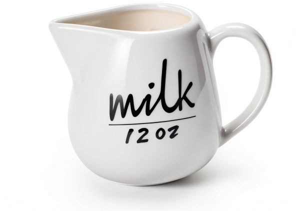 ONTUBE Ceramic Creamer White 12oz Elegant Design-0