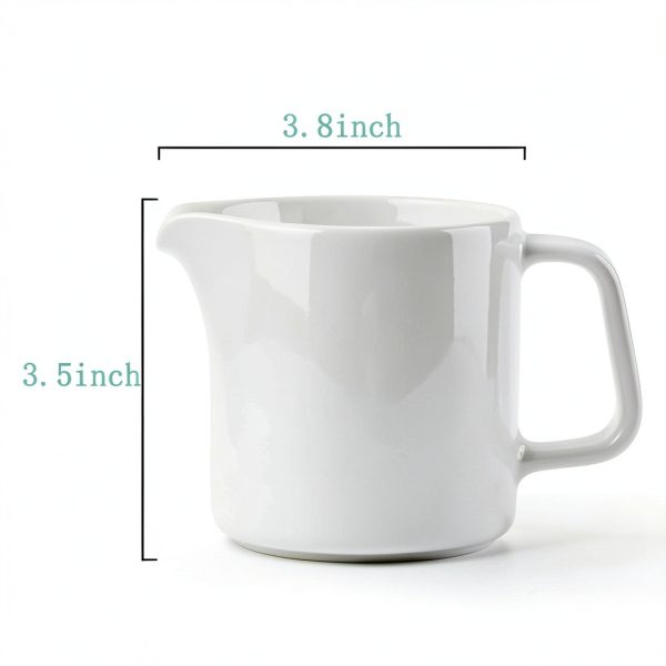 ONTUBE Ceramic Creamer 10oz White Heat Resistant Kitchen-3