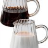 Loscarol Glass Creamer Pitcher Set Clear Wave Design 6oz-0