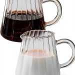 Loscarol Glass Creamer Pitcher Set Clear Wave Design 6oz-0