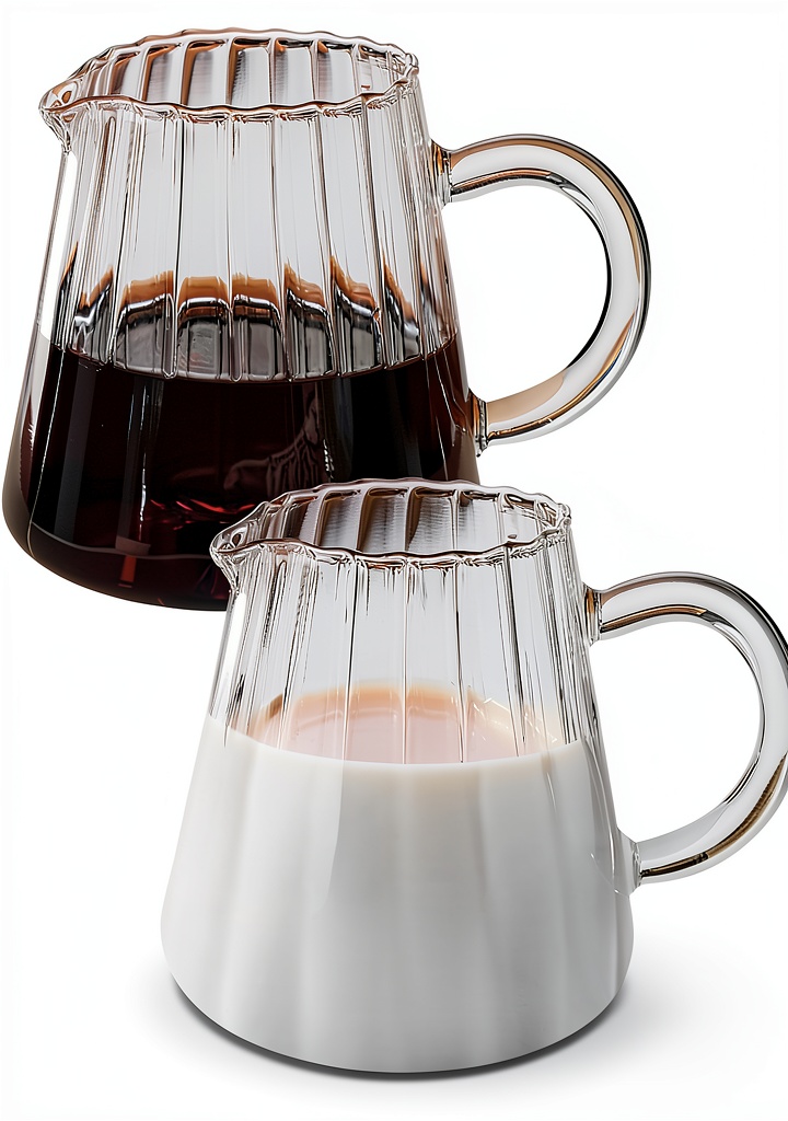 Loscarol glass creamer pitchers on coffee table