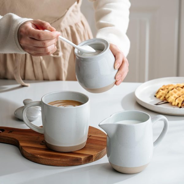 Famiware Cream Sugar Set Stoneware Microwave Safe Kitchen-2