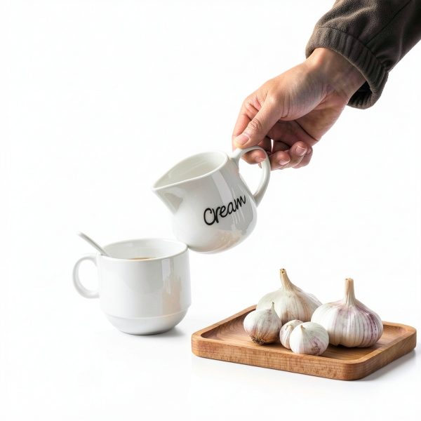 ONTUBE Ceramic Creamer Pitcher White 12 oz Kitchen Dining-1