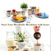 Honeydak Stainless Steel Creamer Set Modern Silver Design-5