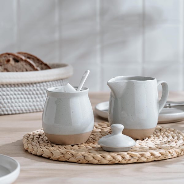 Famiware Cream Sugar Set Stoneware Microwave Safe Kitchen-6