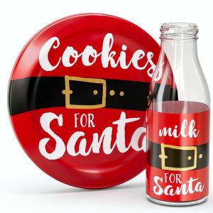 American Atelier Christmas Cookie Plate Milk Jug Set Ceramic-0