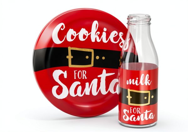 American Atelier Christmas Cookie Plate Milk Jug Set Ceramic-0