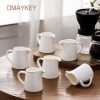 OMAYKEY Porcelain Creamer White Round 4.5 oz Kitchen Dining-1