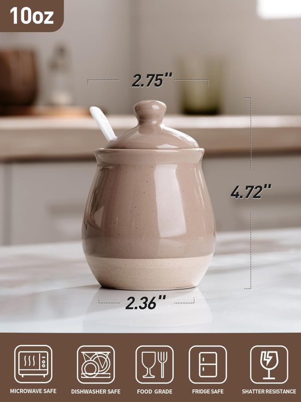 Famiware Sugar Bowl Stoneware Modern Design Kitchen Dining-3