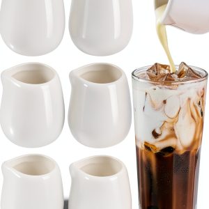 JJYHEHOT Mini Milk Jug Ceramic Creamer 50ml White-0