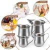 Honeydak Stainless Steel Creamer Set Modern Silver Design-6