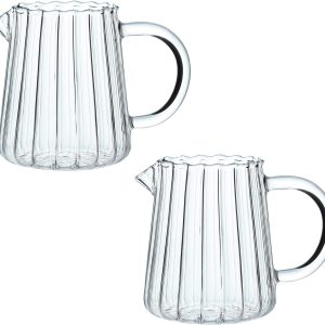 CHOOLD Glass Creamer Elegant Wave Design Heat Resistant-0