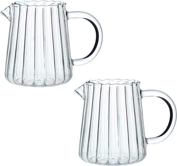 CHOOLD Glass Creamer Elegant Wave Design Heat Resistant-0
