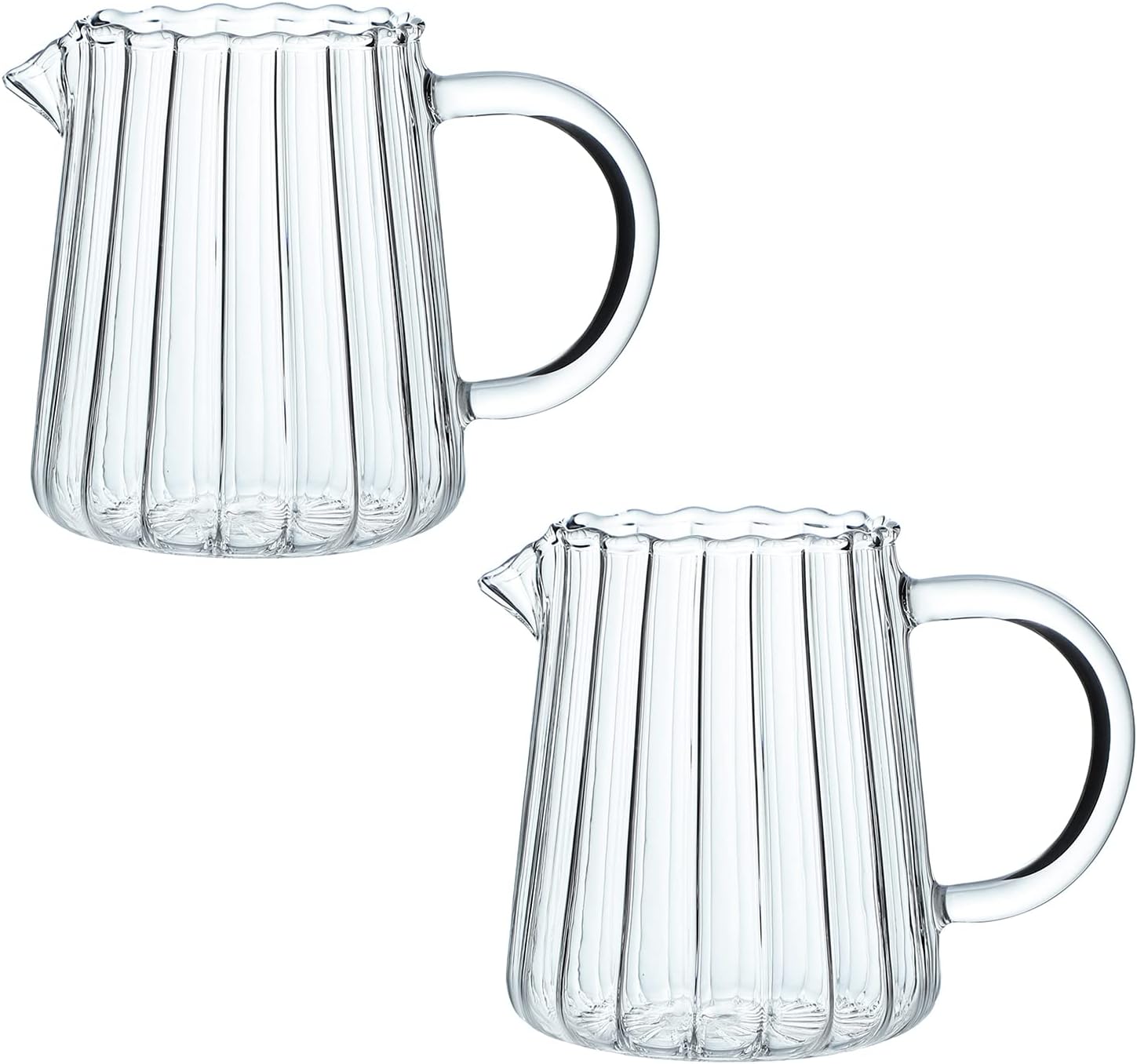 CHOOLD Wave Shaped Glass Creamer on a dining table with milk