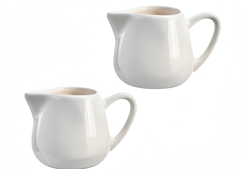 CHOOLD ceramic creamer on a kitchen counter with coffee and milk