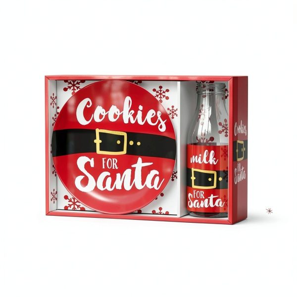 American Atelier Christmas Cookie Plate Milk Jug Set Ceramic-4
