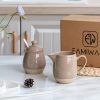 Famiware Cream Sugar Set Stoneware Microwave Dishwasher Safe-6