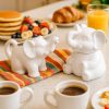 HIC Kitchen Elephant Sugar Creamer Set Porcelain Drip Free-1