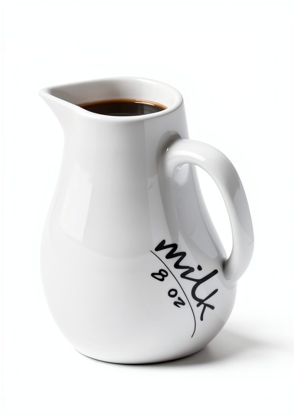 ONTUBE Ceramic Creamer White 12oz Elegant Design-2