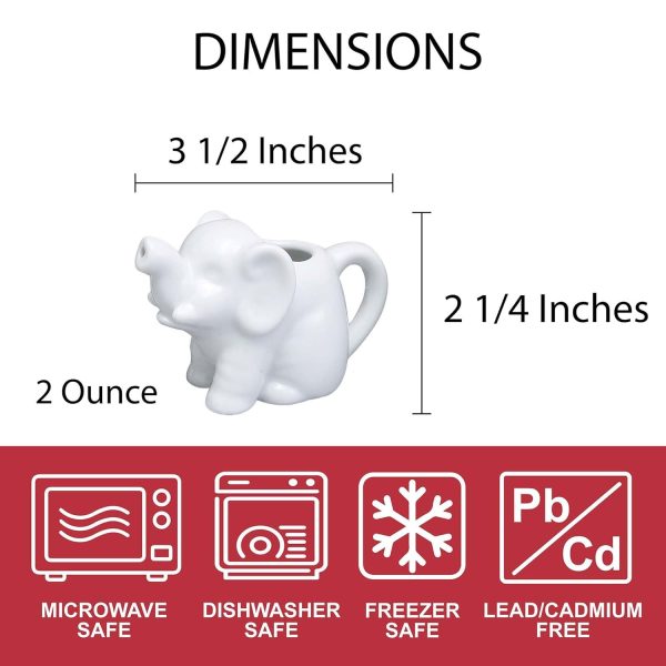 HIC Porcelain Mini Elephant Creamer Kitchen Serving Set-5