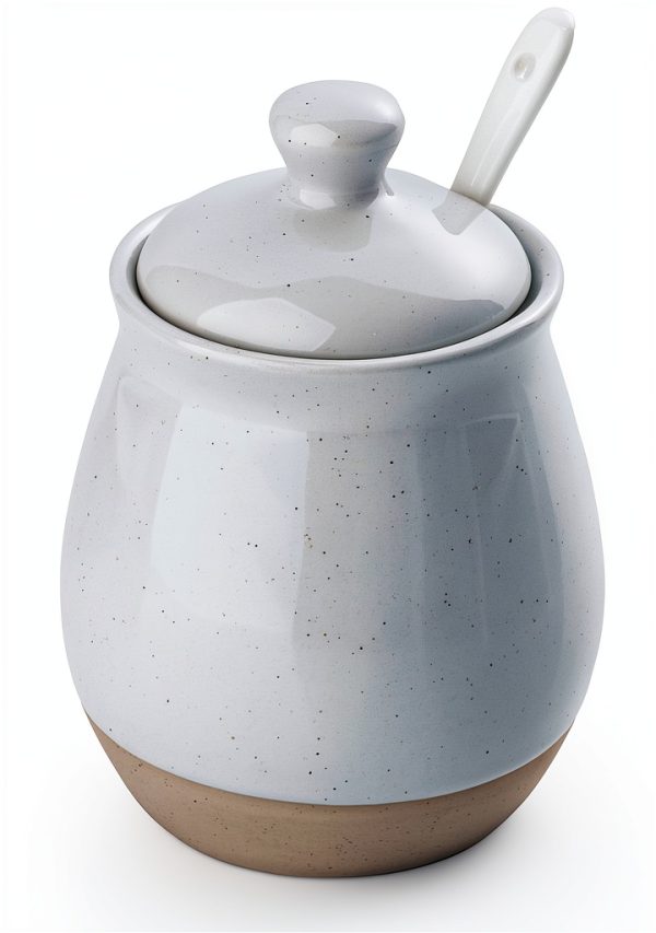 Famiware Sugar Bowl Stoneware Modern Design Dishwasher Safe-0