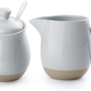 Famiware Cream Sugar Set Stoneware Microwave Safe Kitchen-0