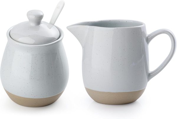 Famiware Cream Sugar Set Stoneware Microwave Safe Kitchen-0