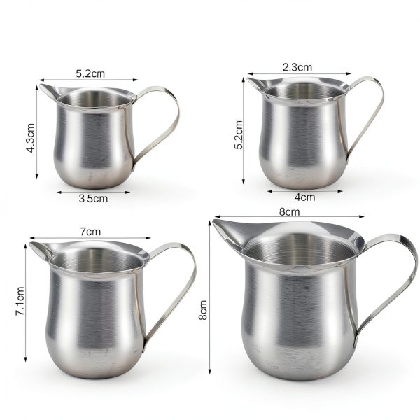 Honeydak Stainless Steel Creamer Set Modern Silver Design-1