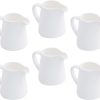 OMAYKEY Porcelain Creamer White Round 4.5 oz Kitchen Dining-0