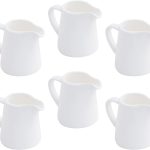 OMAYKEY Porcelain Creamer White Round 4.5 oz Kitchen Dining-0