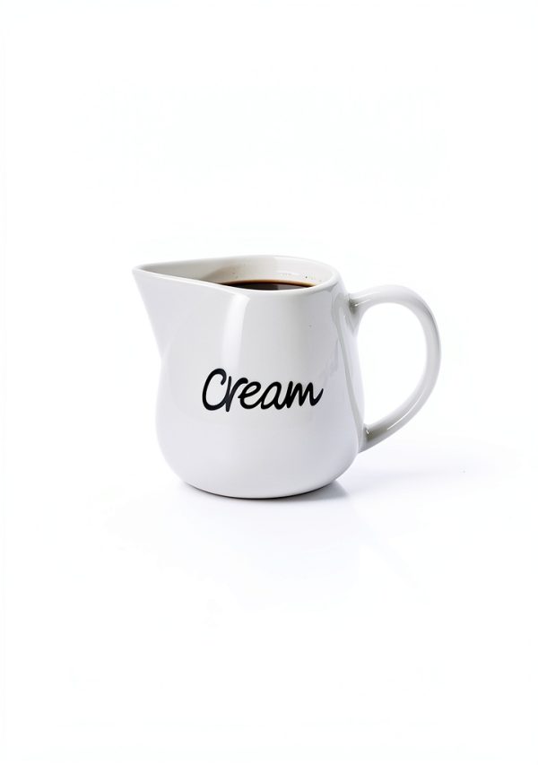 ONTUBE Ceramic Creamer Pitcher White 12 oz Kitchen Dining-4