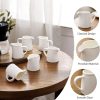 OMAYKEY Porcelain Creamer White Round 4.5 oz Kitchen Dining-3