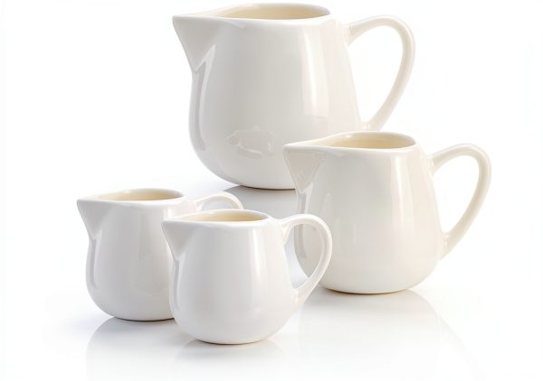 CHOOLD Ceramic Creamer White 2 PCS Drip Free Spout-8
