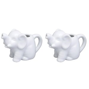 HIC Porcelain Mini Elephant Creamer Kitchen Serving Set-0