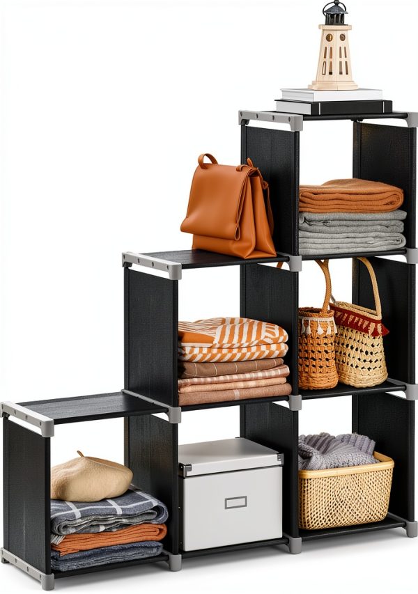 SONGMICS Black Storage Shelf 6‑Cube Organizer-8