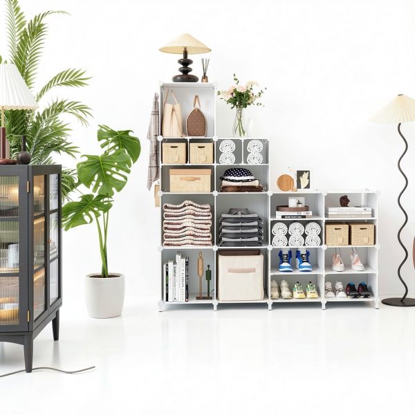 Cube Storage Organizer AWTATOS White Modular Shelf-5