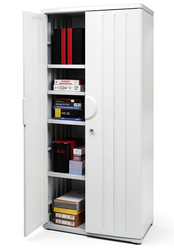 Iceberg Black Office Cabinet with Locking Doors-1