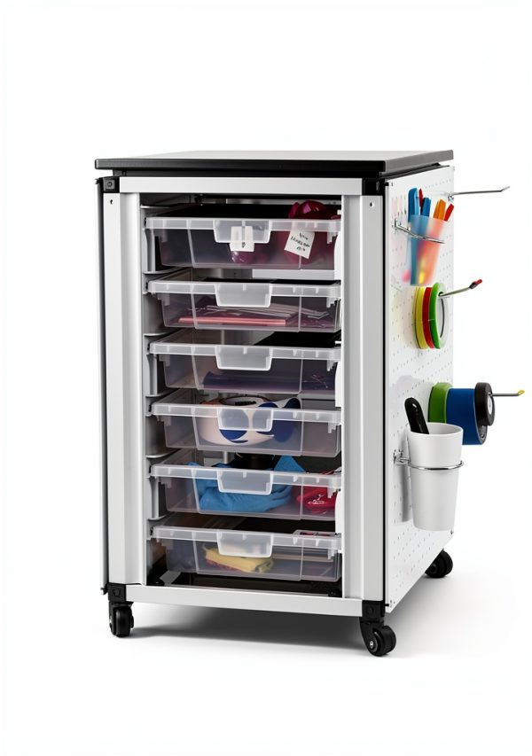 FSE MBS-STR-11-6S Classroom Storage Bins Steel Frame Clear-1