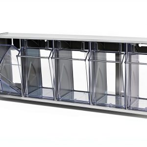 Deflecto 5-Bin Clear Modular Organizer with Dovetail Stackable Design-0