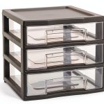 Mini Storage Tower Sundis A6 Grey Plastic 3 Drawer Organizer-0