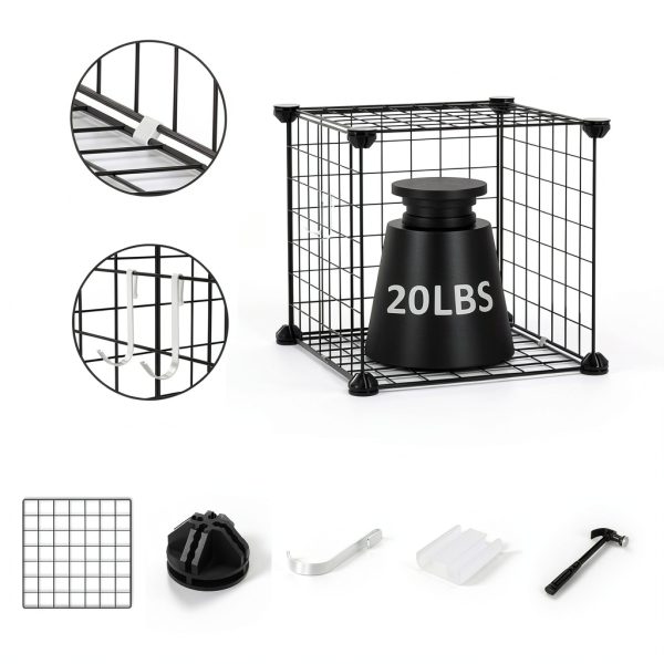 Almaybe Cube Storage Shelf 6 Cubes Black Modular Stackable Organizer-1