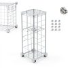 C&AHOME Metal Cube Storage Shelf 8‑Cube White Modern Floor‑Mount-5