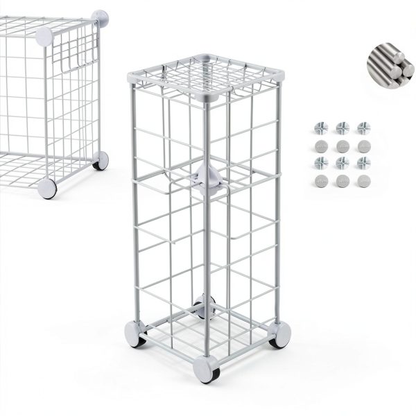 C&AHOME Metal Cube Storage Shelf 8‑Cube White Modern Floor‑Mount-5