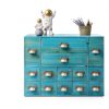 Storage Cabinet Fletxify 14-Drawer Blue Iron Wood Cabinet Model BGQHT5-2