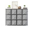 LUKYTOWER Grey 6 Cube Modular Storage Organizer with Metal Frame-1