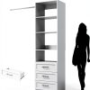 Dilando White Freestanding Closet Tower with Adjustable Shelves-1